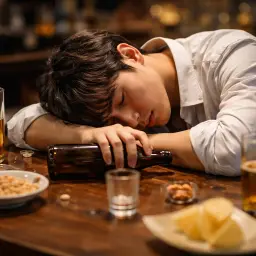 술 한잔 했어